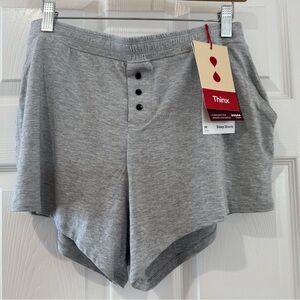 Thinx Women's Gray High-Waist Sleep Shorts